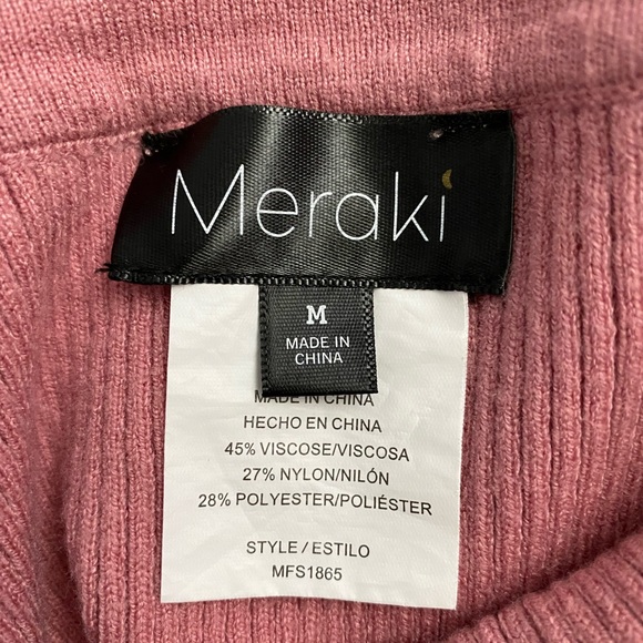 Meraki 2-piece ribbed sweater tube top, balloon sleeve cowl neck coord set - Picture 8 of 9